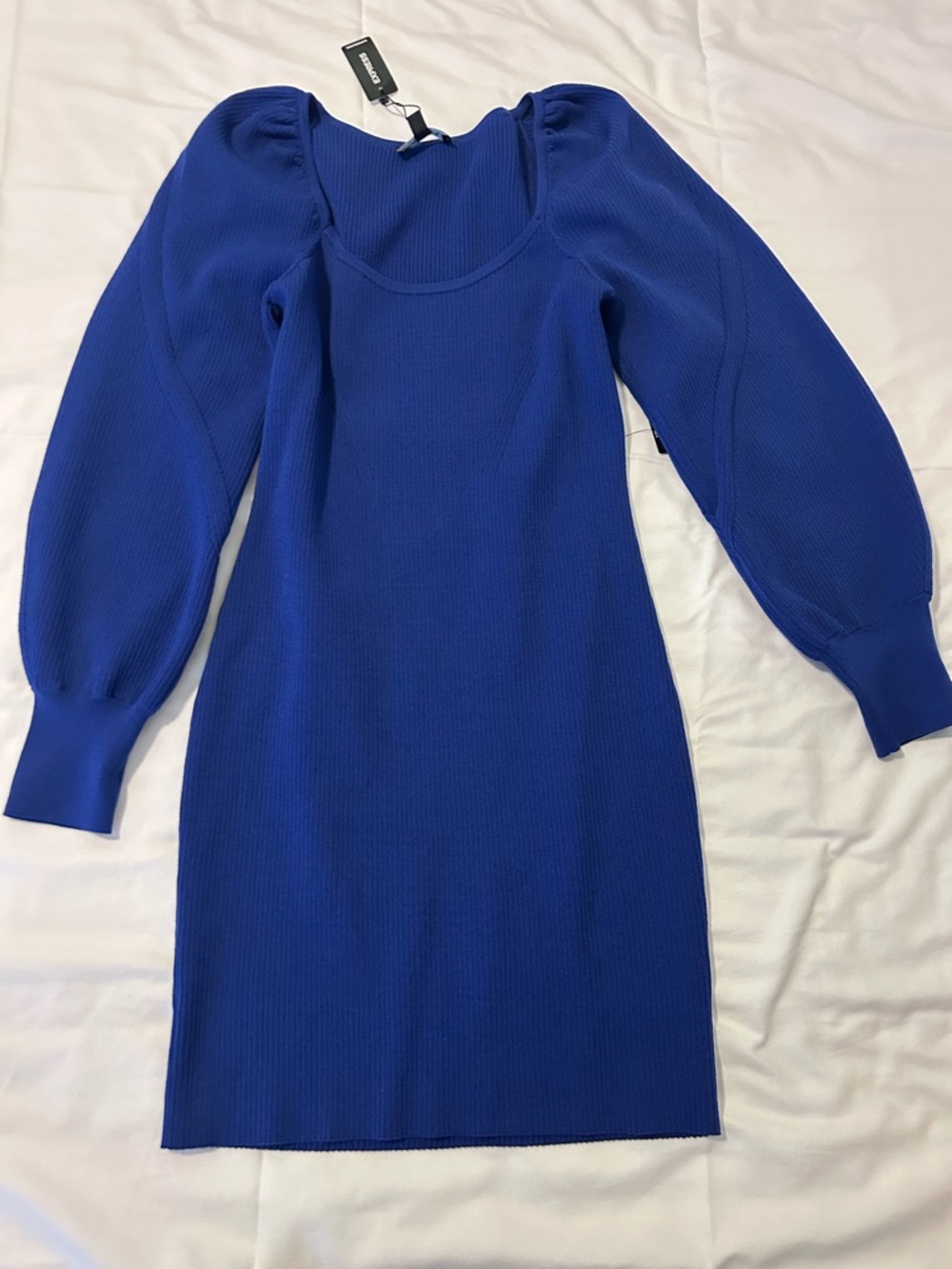 Express Royal Blue Ribbed Knit Tank Dress